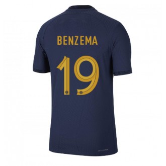 Frankrike Karim Benzema #19 Hemmatröja VM 2022 Korta ärmar